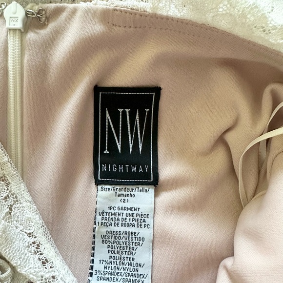 Nightway Formal Ivory Lace and Blush Dress sz 2 - Picture 4 of 4